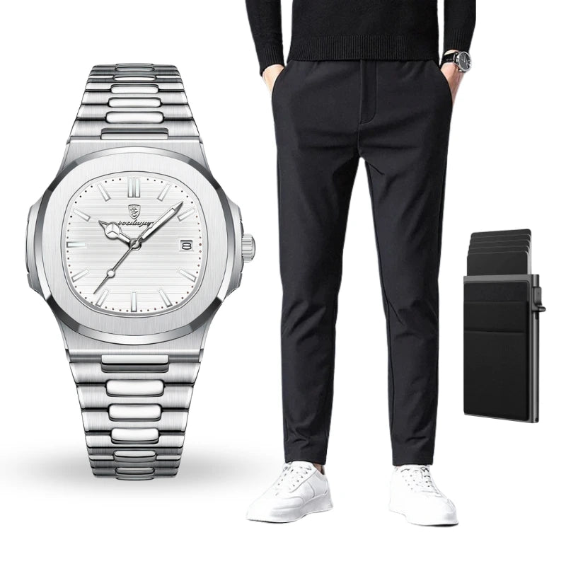 Modernes Männer-Set | Uhr + Hose und kostenlose Geldbörse