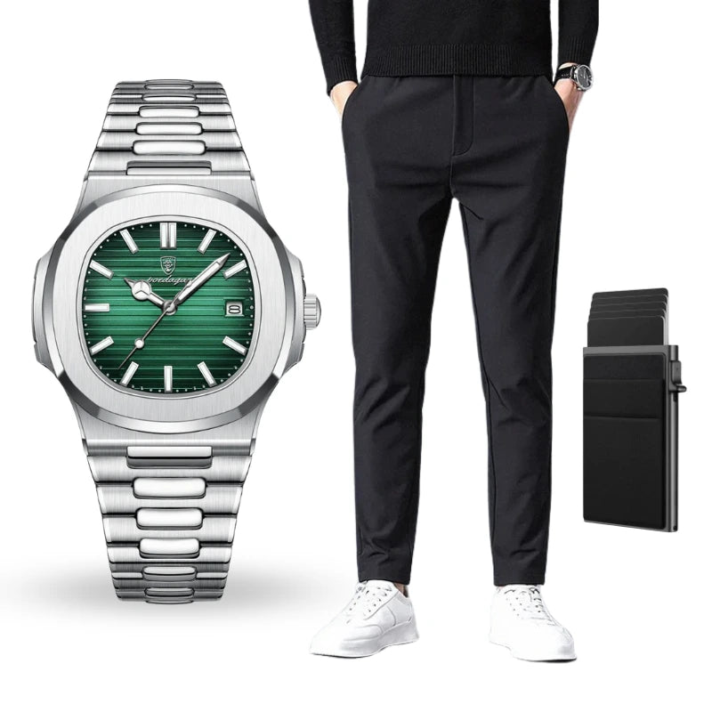 Modernes Männer-Set | Uhr + Hose und kostenlose Geldbörse