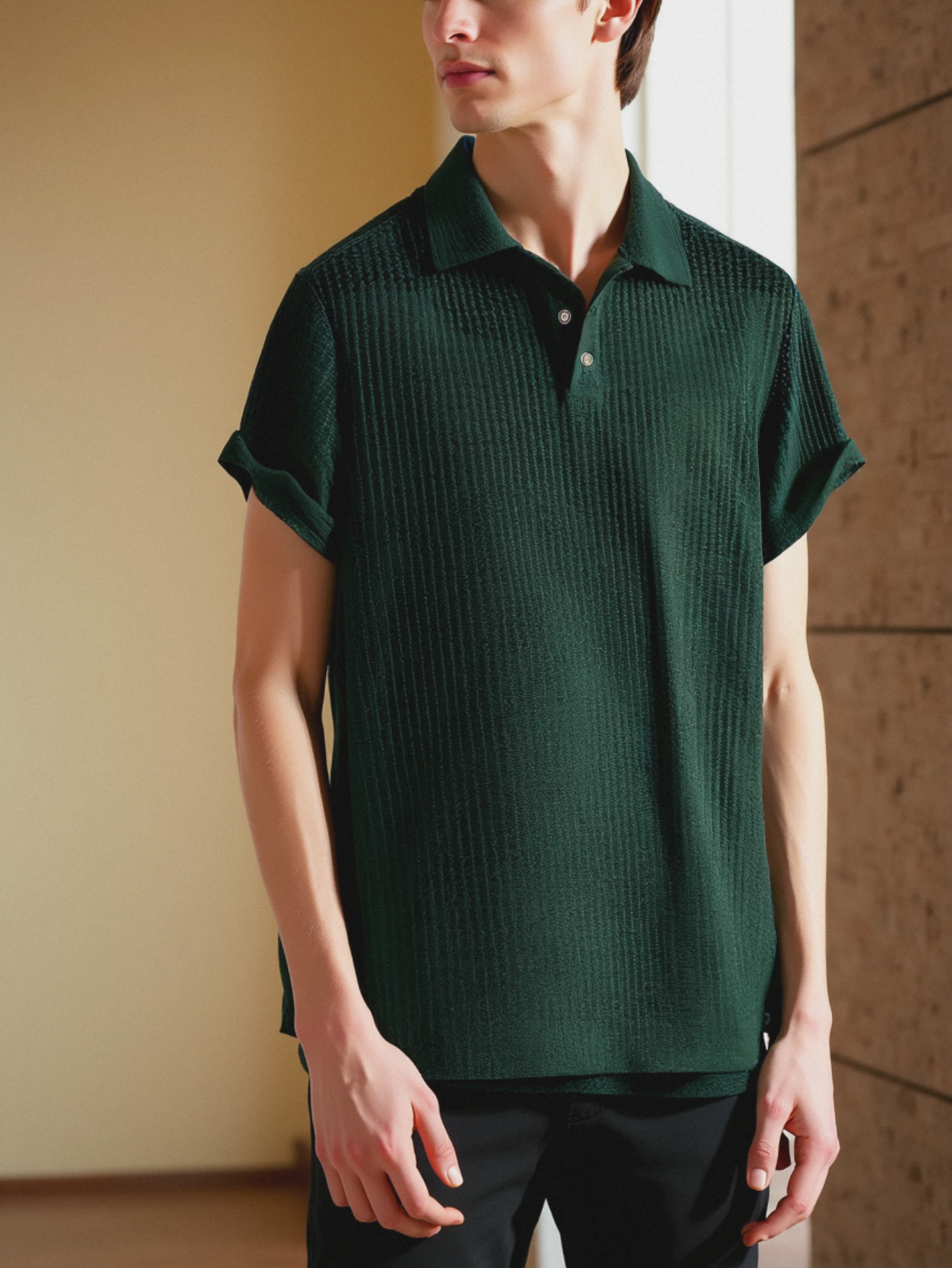 1+1 Gratis – Premium Texturiertes Polohemd