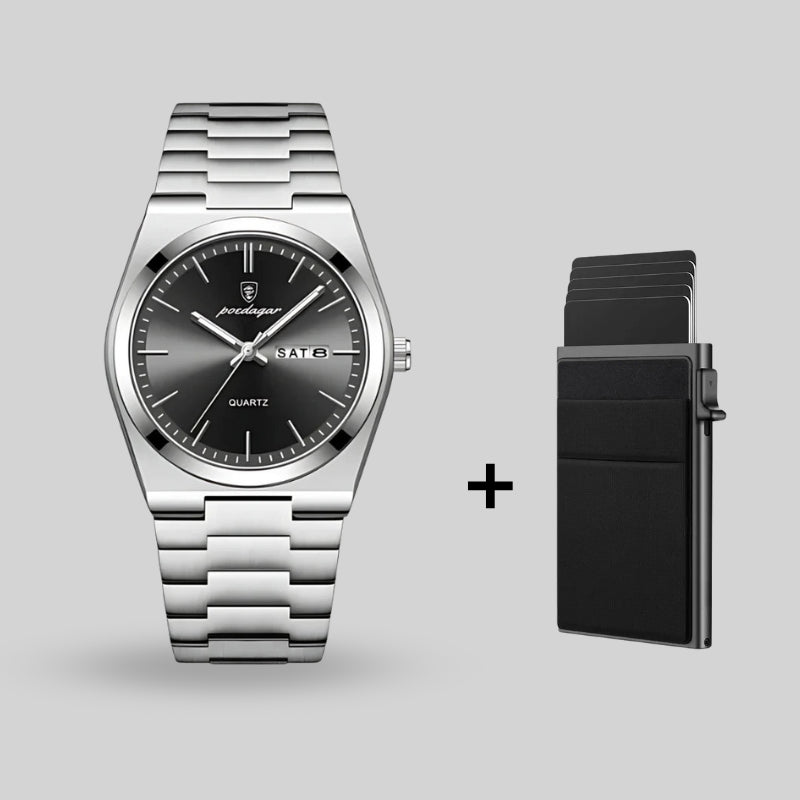 Herrenuhr Poedagar + kostenlose Geldbörse
