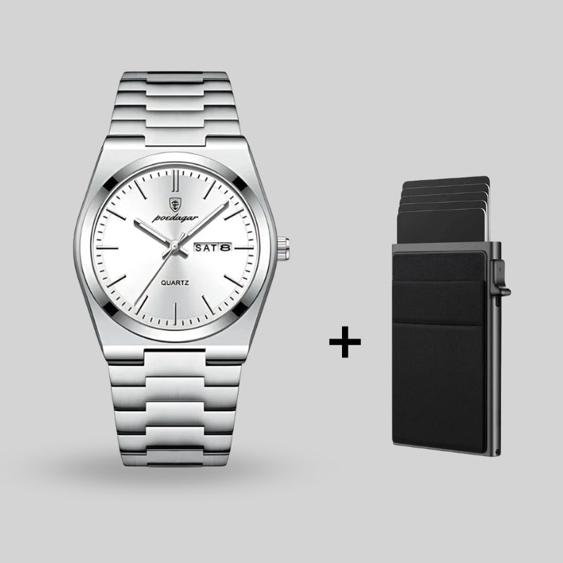 Herrenuhr Poedagar + kostenlose Geldbörse