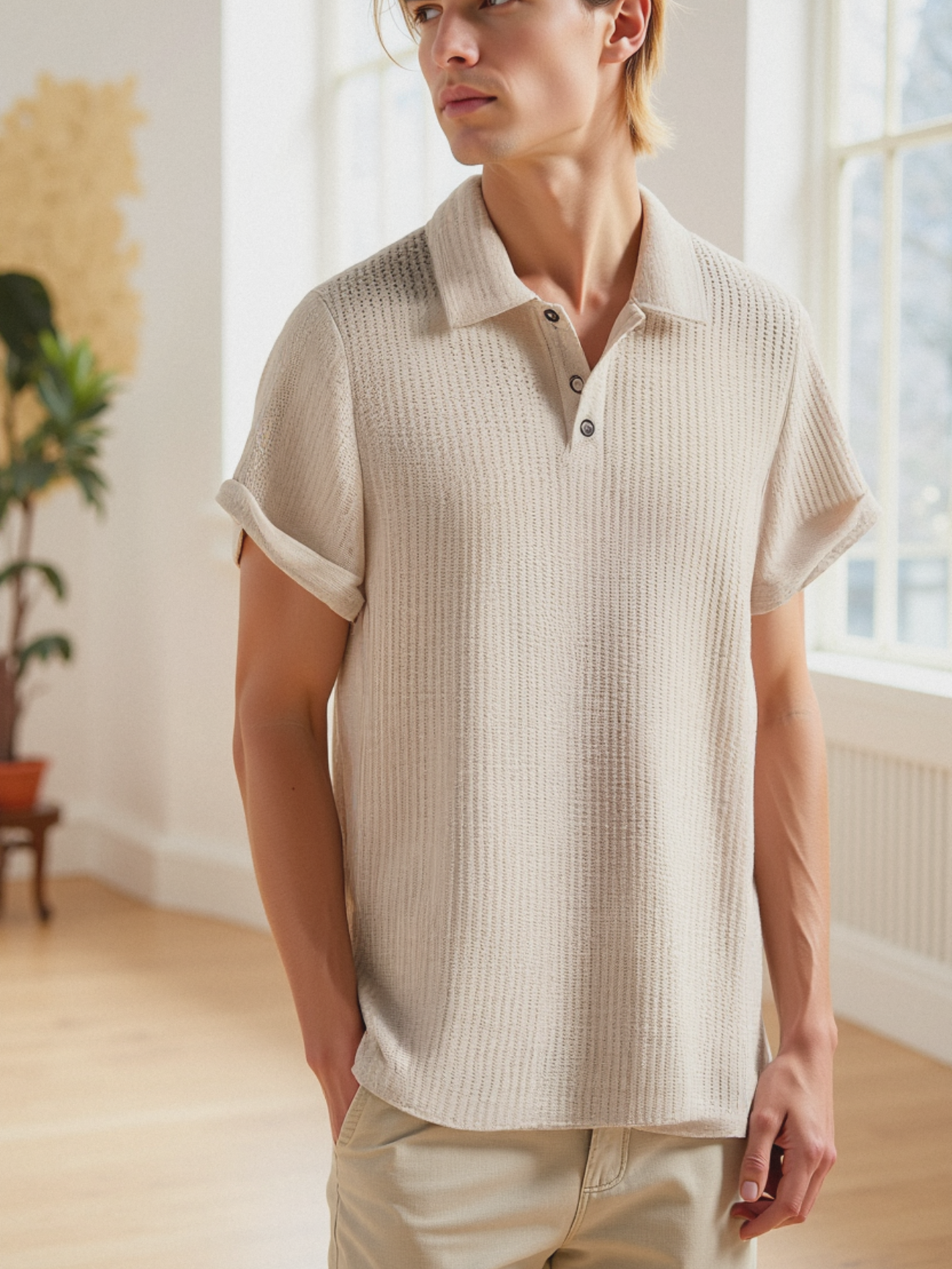 1+1 Gratis – Premium Texturiertes Polohemd